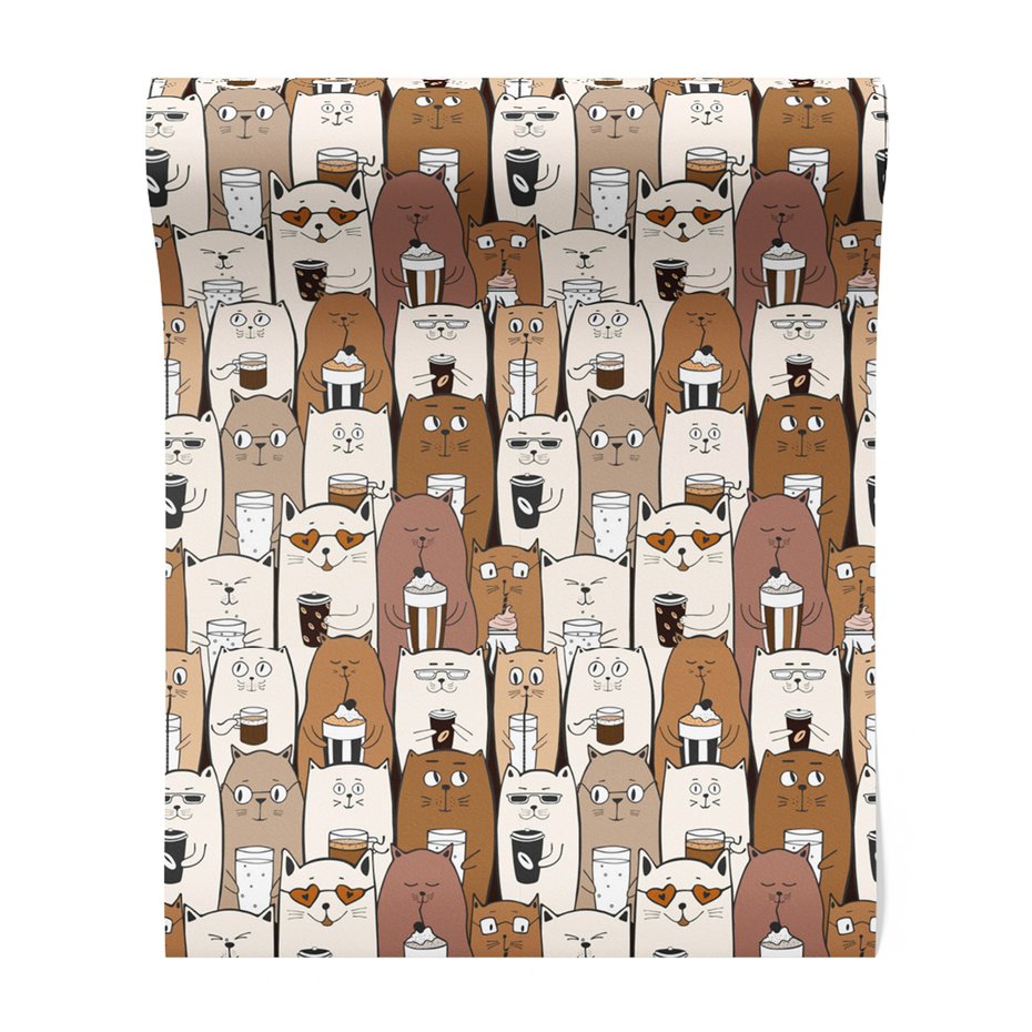 Tapeta - koty, napoje, okulary