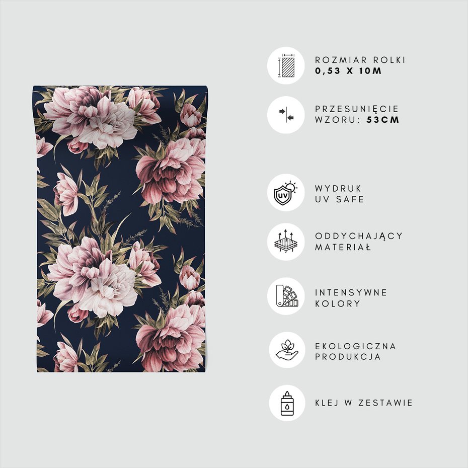 Tapeta - kwiaty, liście, ornamenty