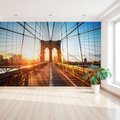 Fototapeta - most, miasto, wschód słońca