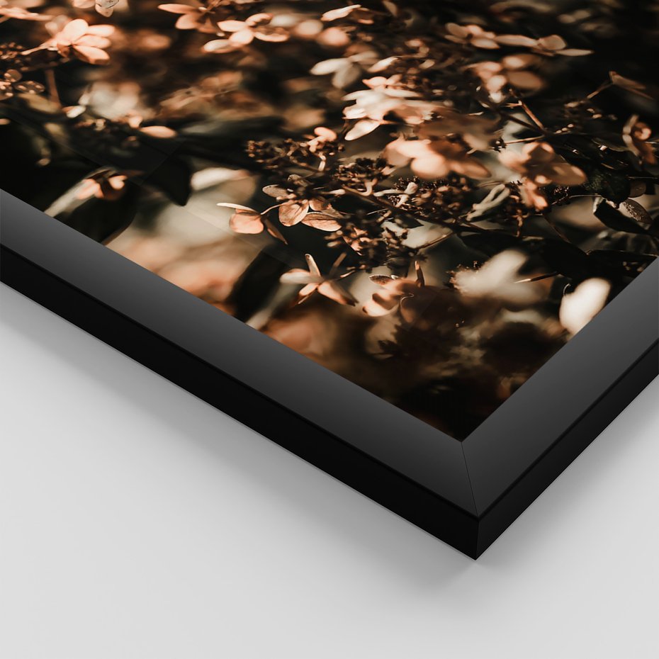 Zestaw obrazy w ramie, plakaty - kwiaty, jesień, dekoracja - rama czarna