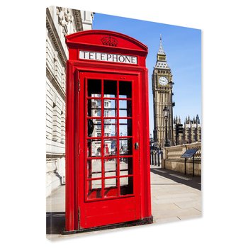 Obraz na płótnie - Londyn, budka telefoniczna, miasto