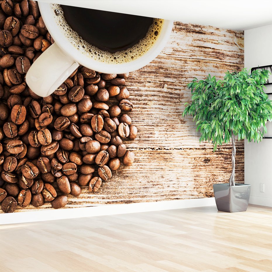Fototapeta - kawa, ziarna, napój