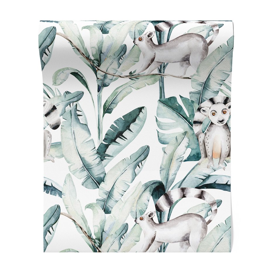 Tapeta - lemur, liście, gałąź