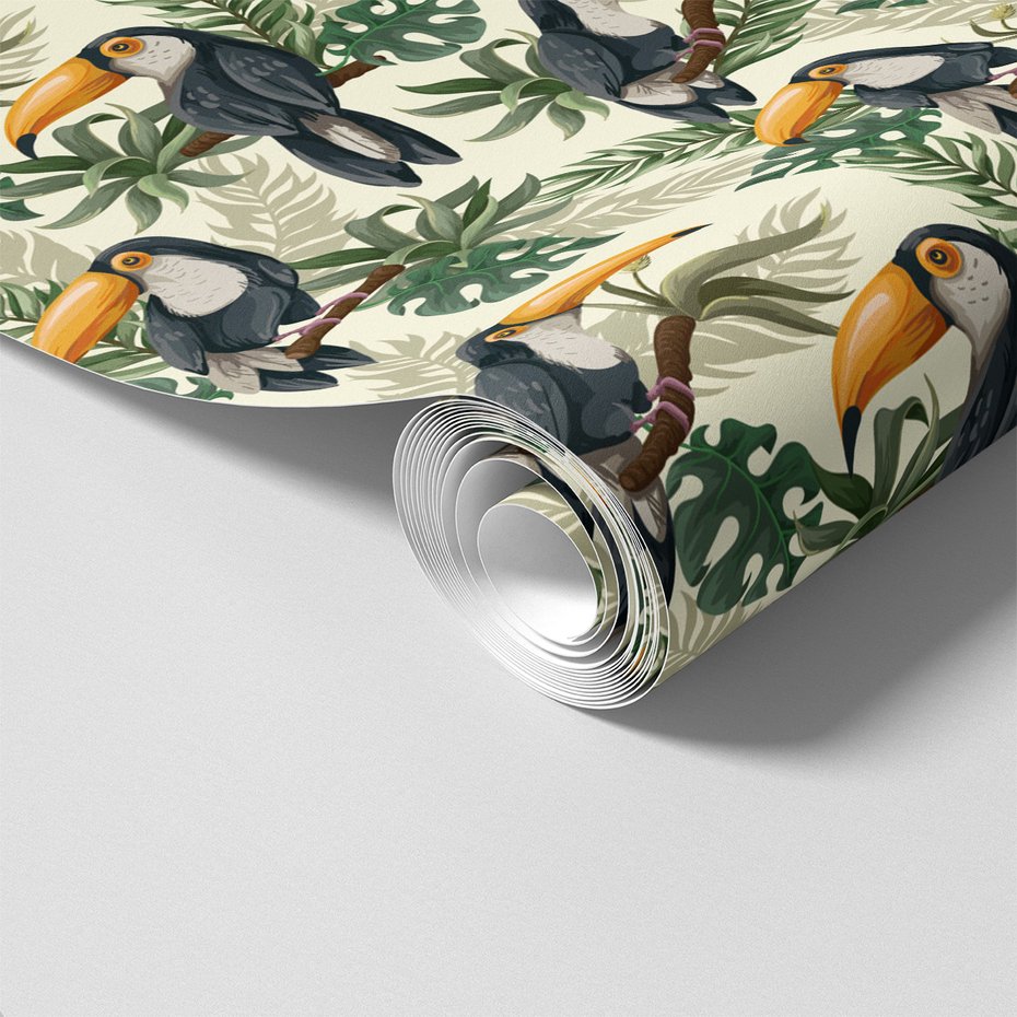 Tapeta - tukany, liście, gałęzie