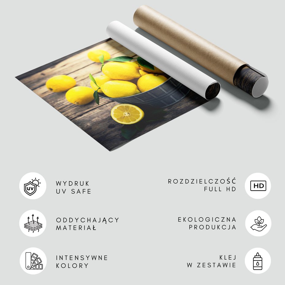 Fototapeta - cytryny, owoce, żółty