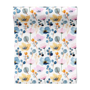 Tapeta - kwiaty, liście, akwarela