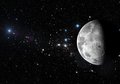 Fototapeta - kosmos, księżyc, gwiazdy