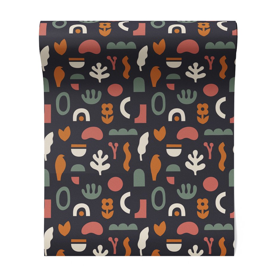 Tapeta - liście, kształty, abstrakcja