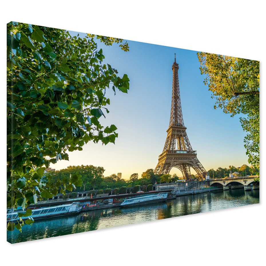 Obraz na płótnie - Paryż, wieża Eiffla, most