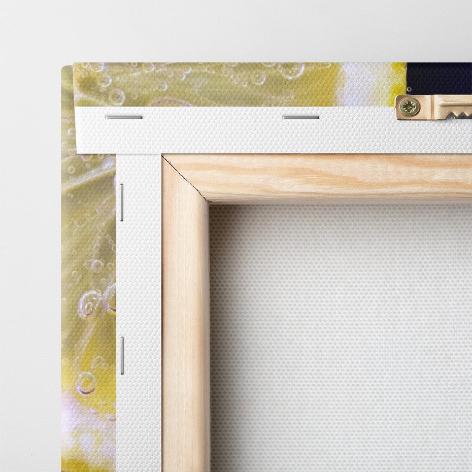 Obraz na płótnie - cytryna, woda, bąbelki