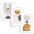 Zestaw obrazy w ramie, plakaty - abstrakcja, geometria, minimalizm - rama biała
