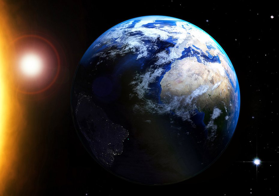 Fototapeta - ziemia, kosmos, słońce