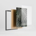 Zestaw obrazy w ramie, plakaty - liście, palmy, tropikalne - rama czarna