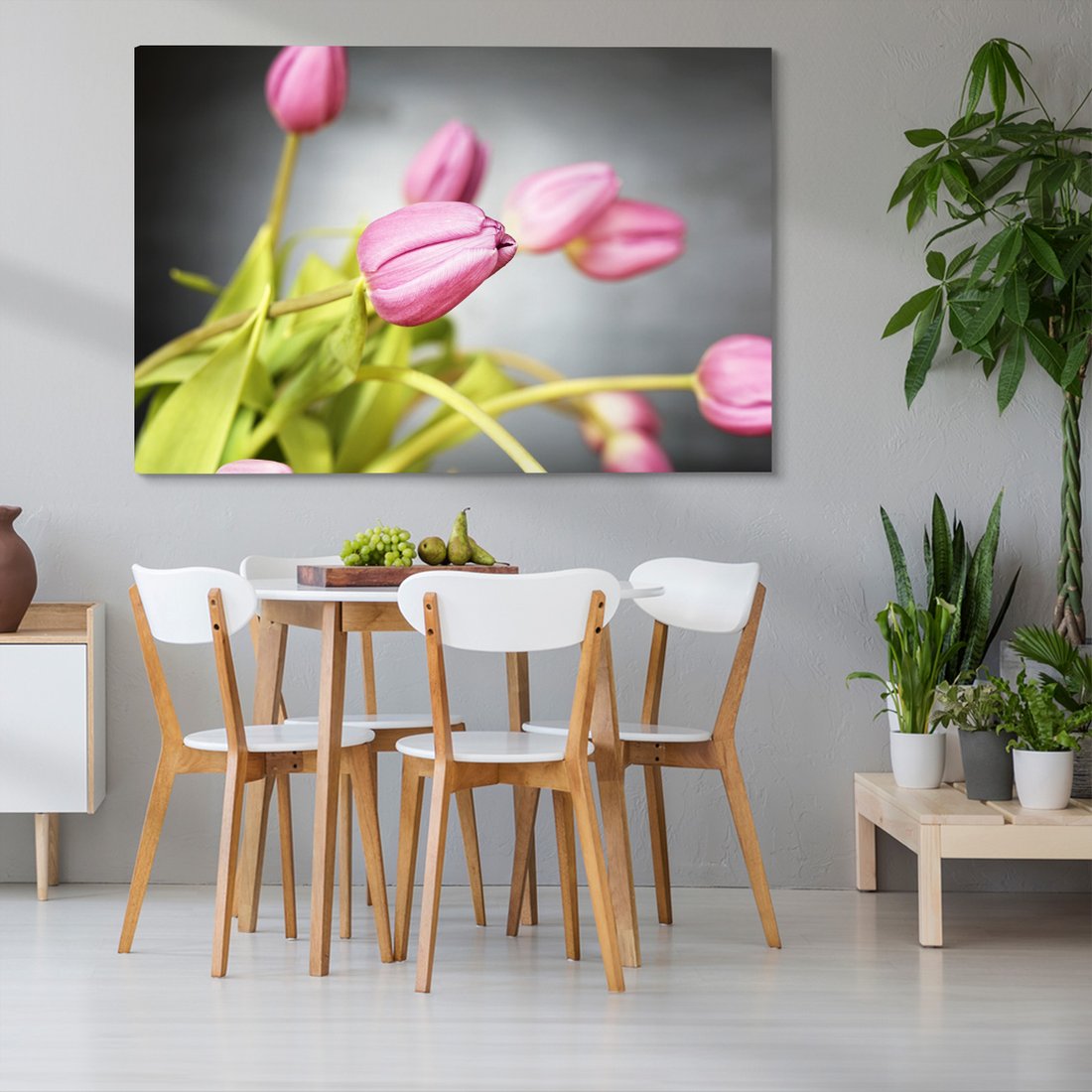 Obraz na płótnie - tulipany, kwiaty, różowy