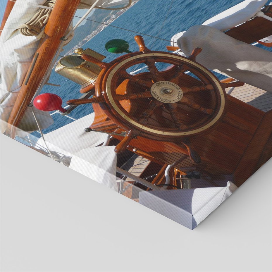 Obraz na płótnie - żaglówka, morze, ster