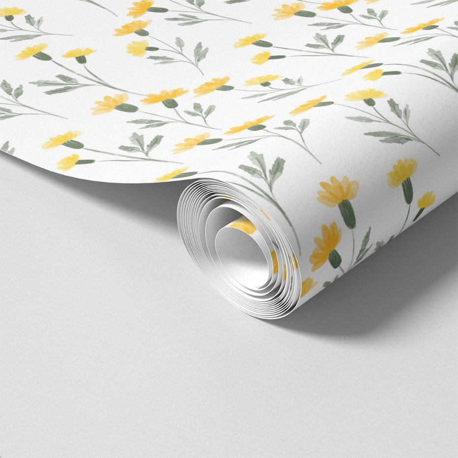 Tapeta - kwiaty, liście, łodygi