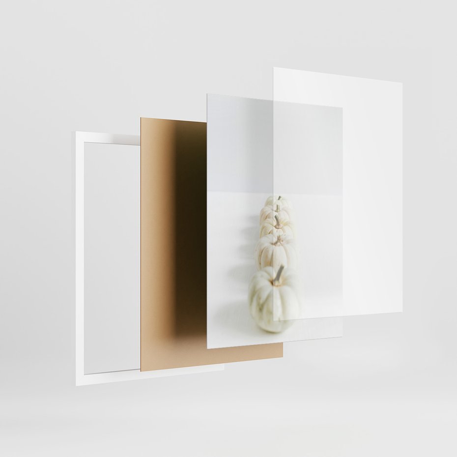 Zestaw obrazy w ramie, plakaty - dynie, jesień, dekoracje - rama biała