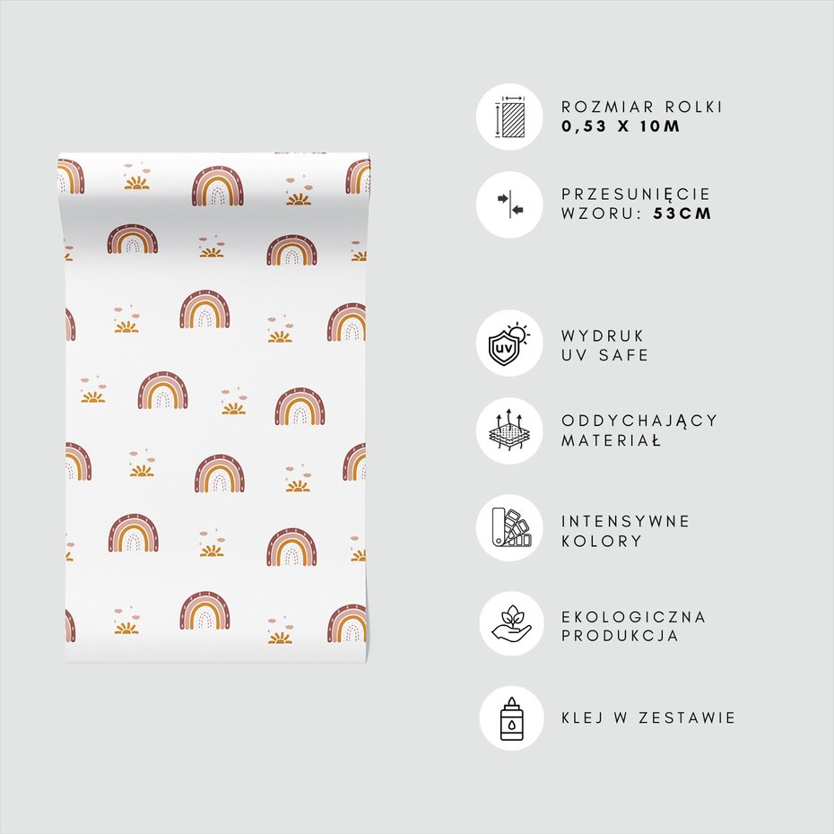 Tapeta - dziecięca, tęcza, słońce, kropla