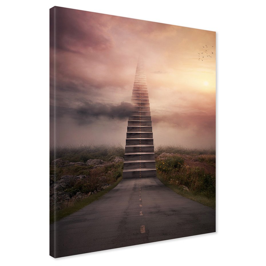 Obraz na płótnie - schody, droga, niebo