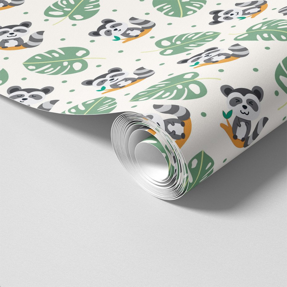 Tapeta - dziecięca, szop, liście