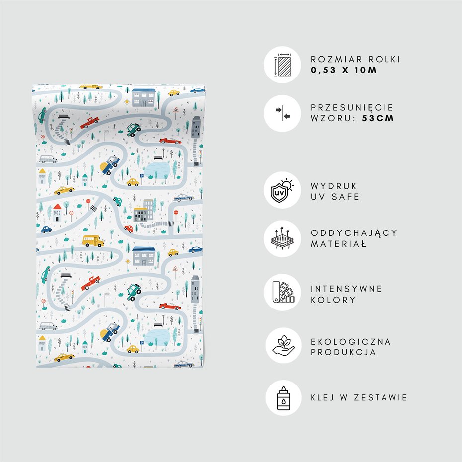 Tapeta - dziecięca, miasto, ulice