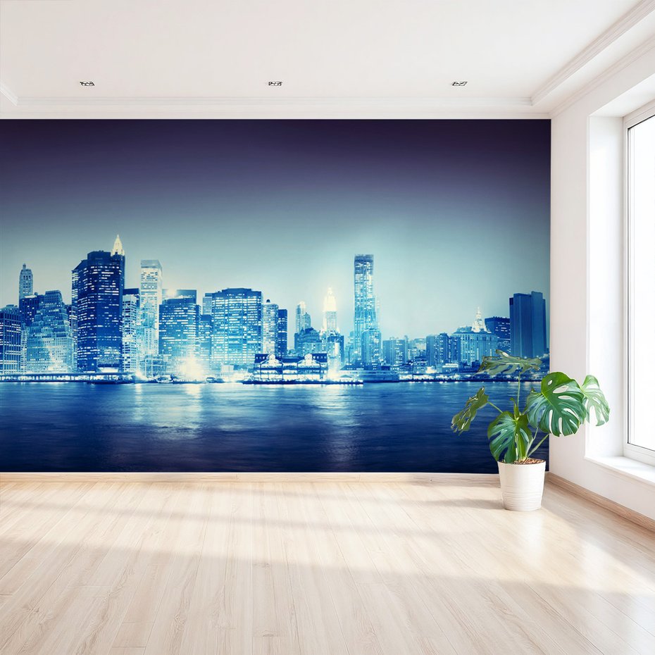 Fototapeta - miasto, noc, woda