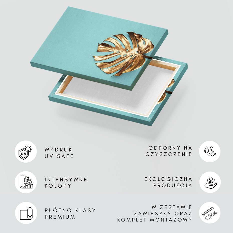 Obraz na płótnie - liść, złoto, abstrakcja