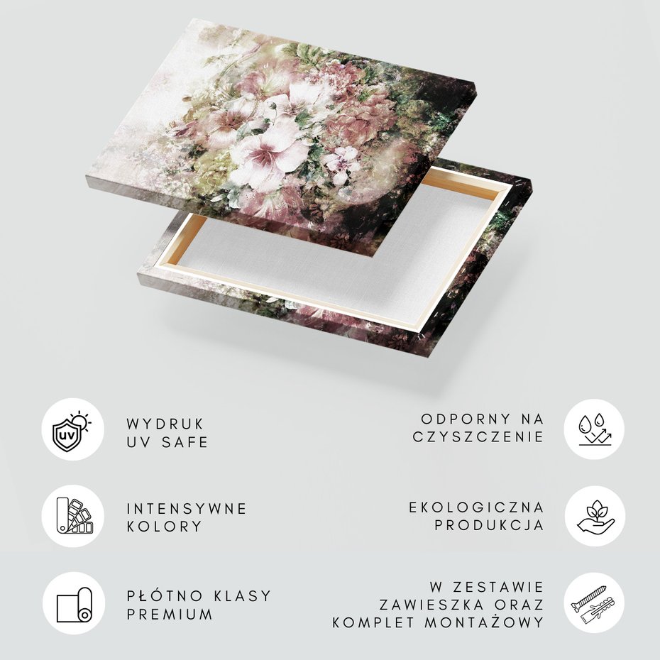 Obraz na płótnie - kwiaty, pastelowe, abstrakcja