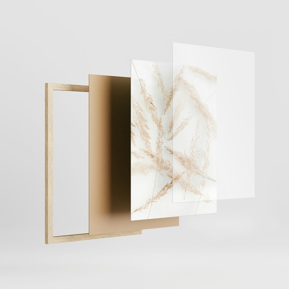 Zestaw obrazy w ramie, plakaty - roślina, suchy, kwiatostan - rama drewno