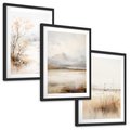 Zestaw obrazy w ramie, plakaty - krajobraz, abstrakcja, natura - rama czarna