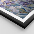 Zestaw obrazy w ramie, plakaty - kwiaty, irysy, rośliny - rama czarna