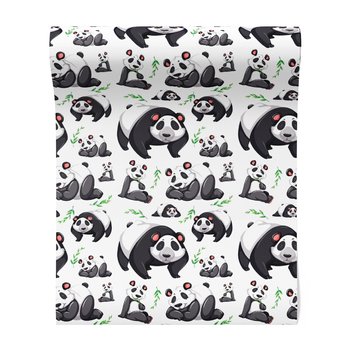 Tapeta - dziecięca, panda, liście, tło