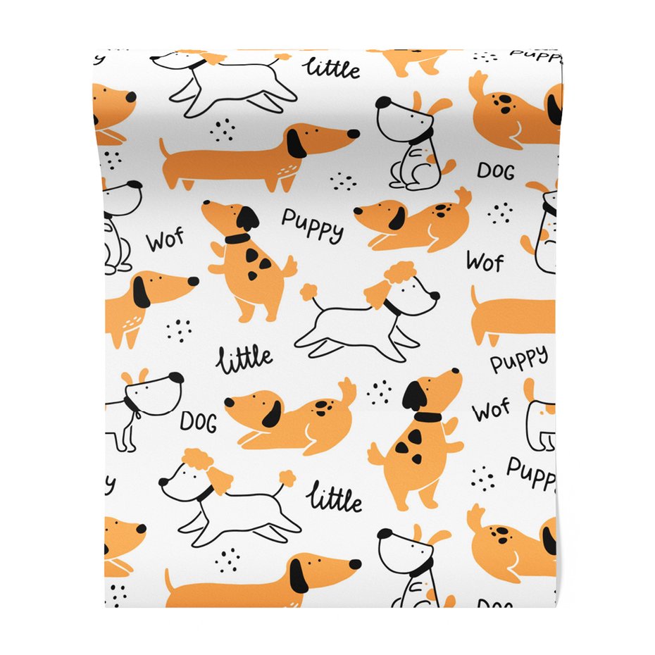 Tapeta - dziecięca, psy, szczeniak,