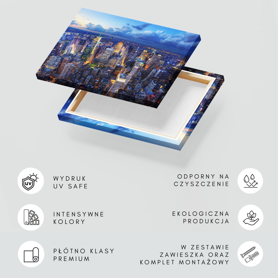 Obraz na płótnie - miasto, noc, budynki