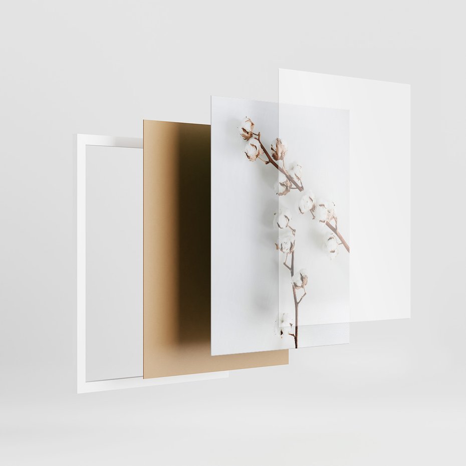 Zestaw obrazy w ramie, plakaty - kwiaty, gałązki, minimalizm - rama biała