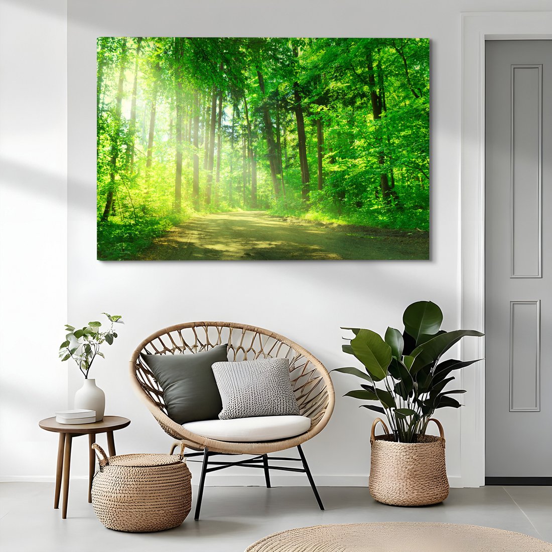 Obraz na płótnie - las, droga, drzewa
