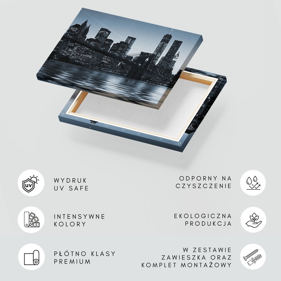 Obraz na płótnie - miasto, most, noc