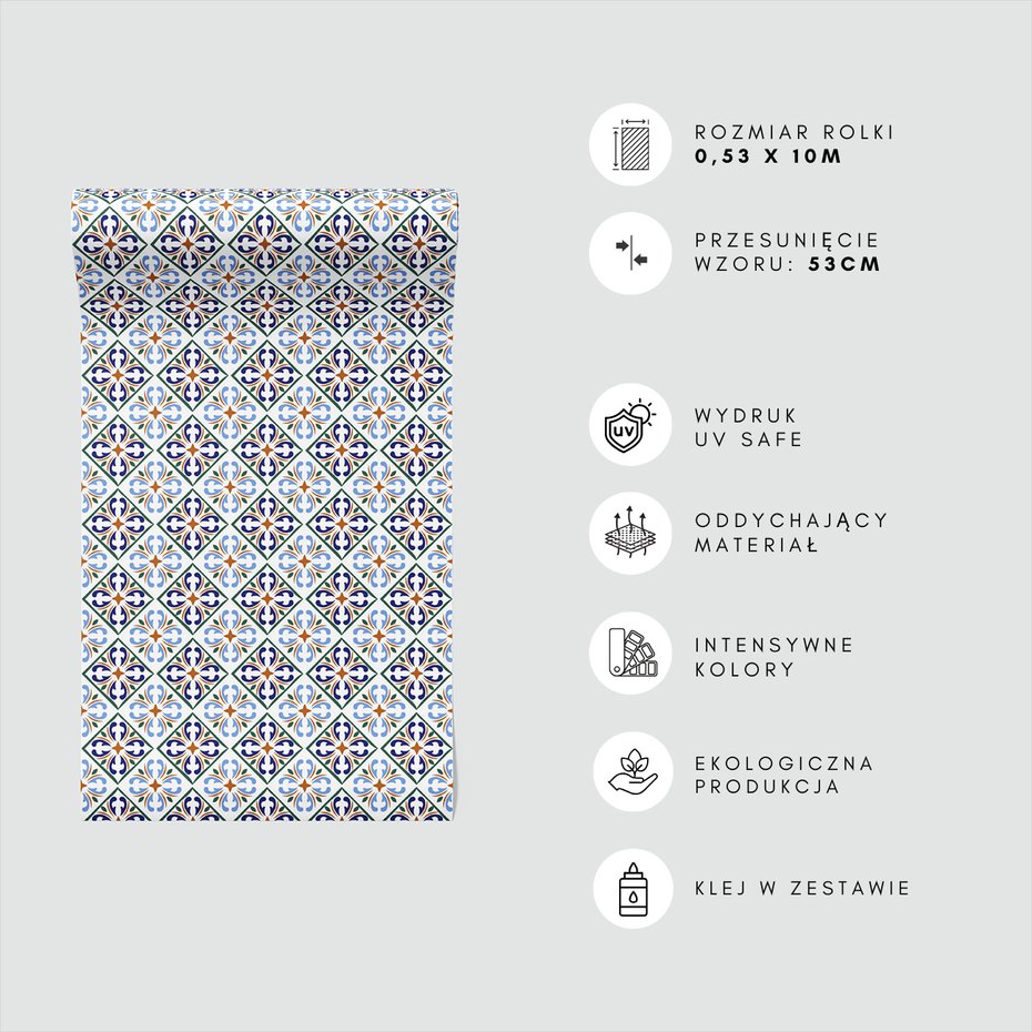 Tapeta - ornament, geometria, płytki