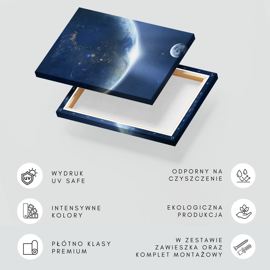 Obraz na płótnie - ziemia, kosmos, księżyc