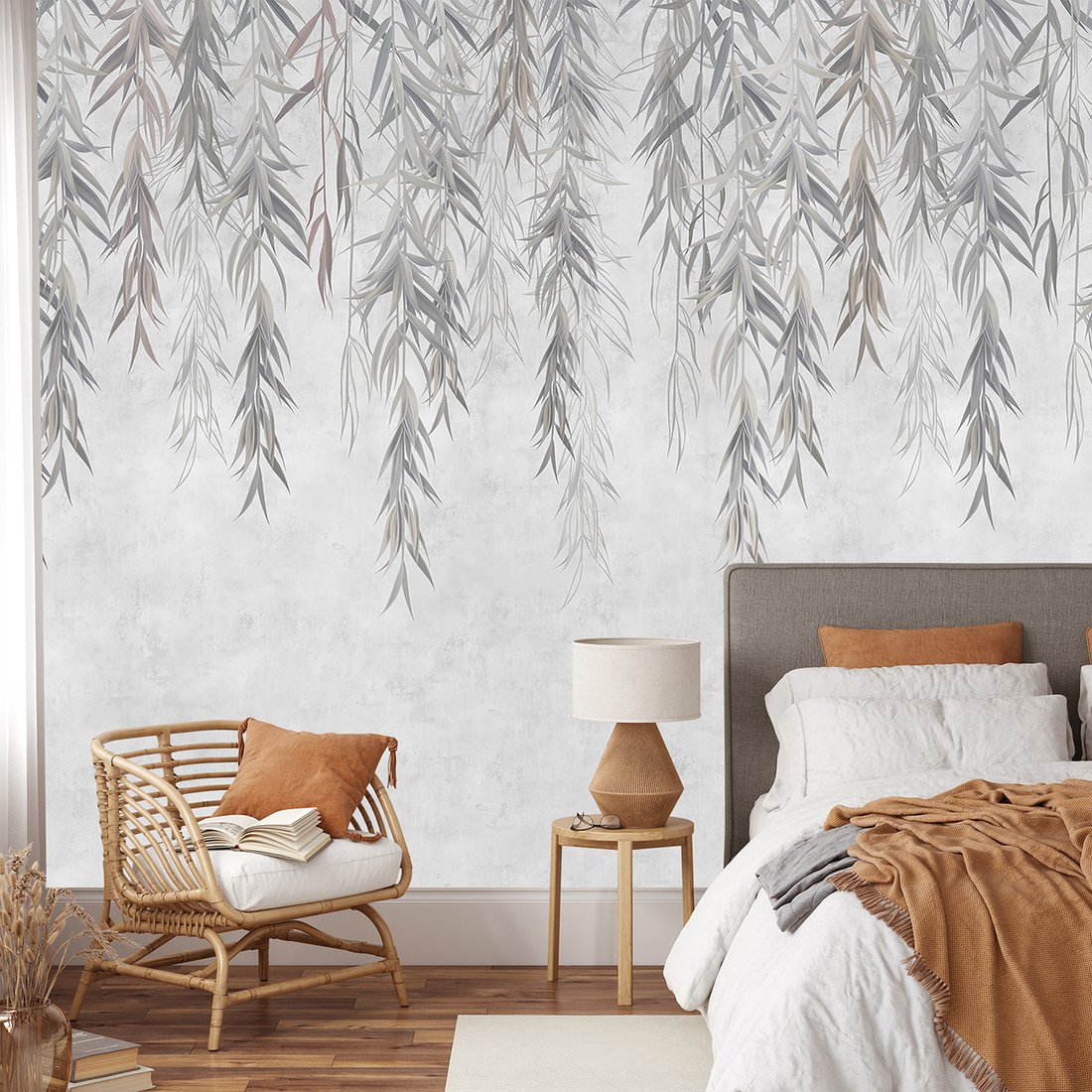 Fototapeta - beton, wiszące, liście