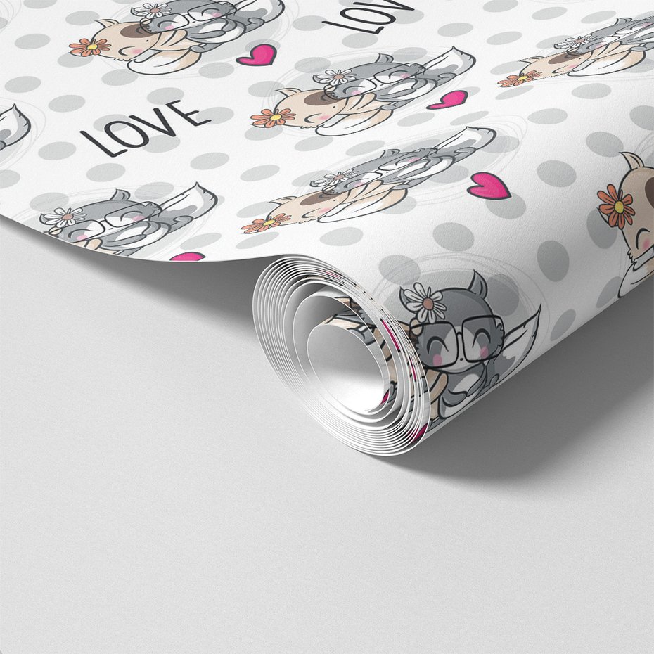 Tapeta - dziecięca, zwierzęta, serca, miłość