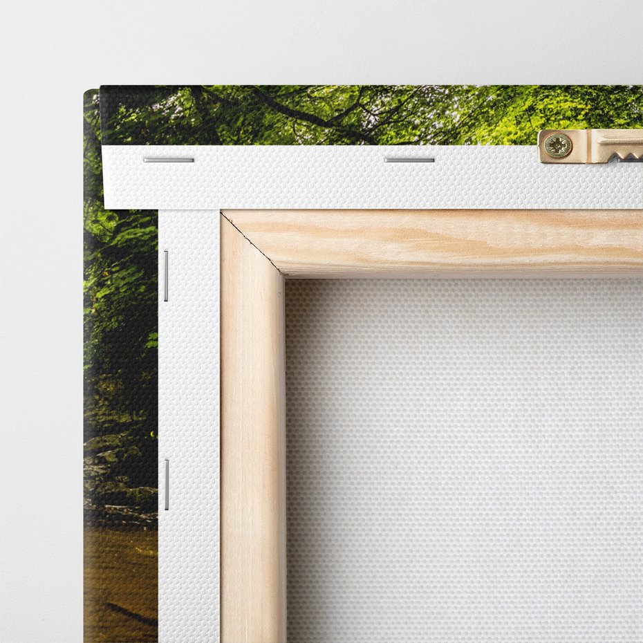 Obraz na płótnie - wodospad, las, woda