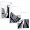 Zestaw obrazy w ramie, plakaty - architektura, budynki, miejski - rama biała