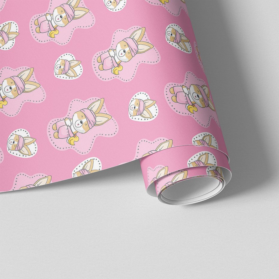 Tapeta - dziecięca, królik, kaczka,