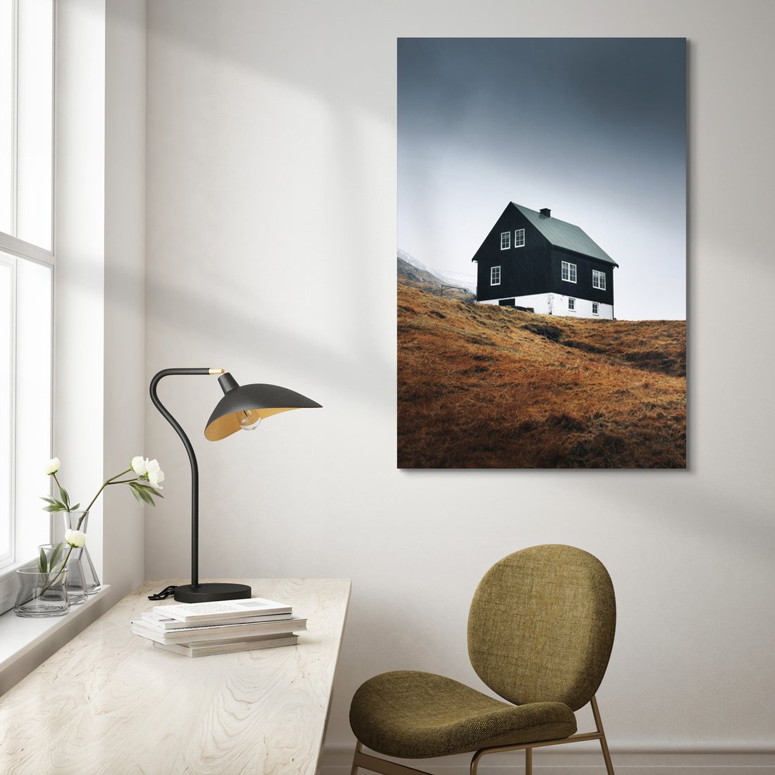 Obraz na płótnie - dom, wzgórze, krajobraz