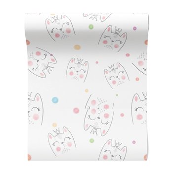 Tapeta - dziecięca, koty, korony,