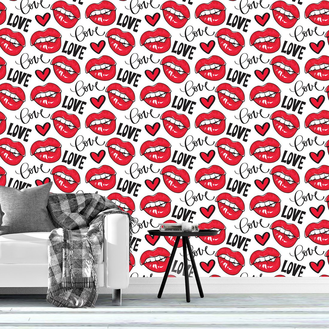 Tapeta - usta, miłość, serce