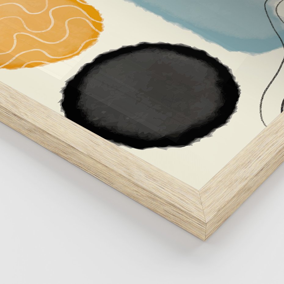 Zestaw obrazy w ramie, plakaty - abstrakcja, pastelowe, geometryczne - rama drewno