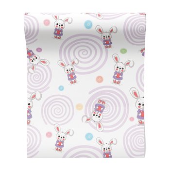 Tapeta - dziecięca, króliki, serca,