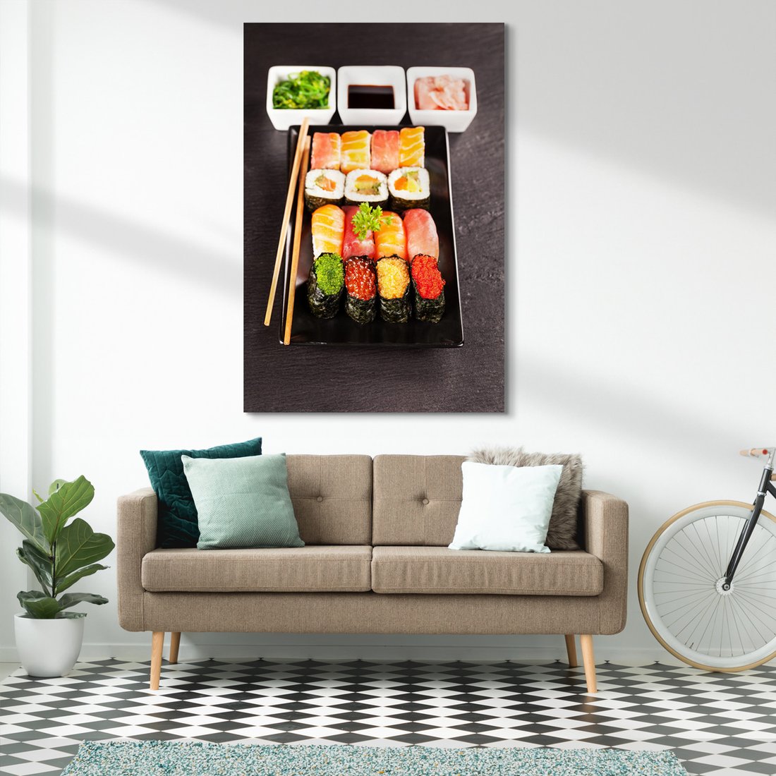 Obraz na płótnie - sushi, jedzenie, kuchnia